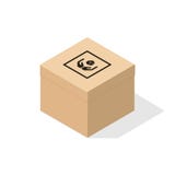Cardboard box with flat shadow. vector illustration Cardboard box with flat shadow. vector illustration