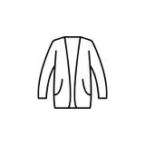 Cardigan, vestiti, icona del vestito dalla donna Elemento dell'icona dei vestiti per i apps mobili di web e di concetto Linea sot royalty illustrazione gratis Cardigan, vestiti, icona del vestito dalla donna Elemento dell'icona dei vestiti per i apps mobili di web e di concetto Linea sot royalty illustrazione gratis