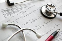 Cardiogram and stethoscope Stock Image Cardiogram and stethoscope Stock Image