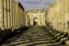 Cardo Maximus street in Jerash stock photography Cardo Maximus street in Jerash stock photography