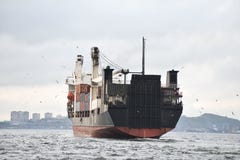 Cargo dans des logos et des noms de marque de port systématiquement enlevé image libre de droits Cargo dans des logos et des noms de marque de port systématiquement enlevé image libre de droits