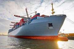 Cargo freight container ship