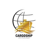 Cargo ship logo royalty free illustration Cargo ship logo royalty free illustration