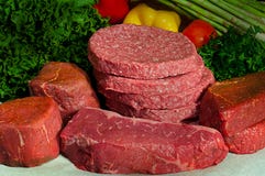Carne de vaca sin procesar fresca del bloque de carnicero Carne de vaca sin procesar fresca del bloque de carnicero