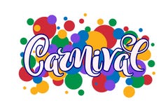 Carnival hand drawn lettering for Brasil carnaval, Mardi Gras, Spain carnival festival concept for celebration poster, banner, vector illustration Carnival hand drawn lettering for Brasil carnaval, Mardi Gras, Spain carnival festival concept for celebration poster, banner, vector illustration
