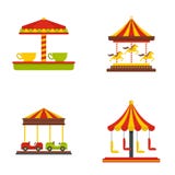 Carousel carnival horse icons set, flat style vector illustration Carousel carnival horse icons set, flat style vector illustration