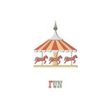 Logotype illustration.Carousel horse on white isolated background. vector illustration Logotype illustration.Carousel horse on white isolated background. vector illustration