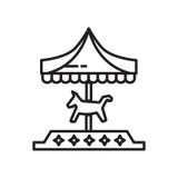 Carousel icon vector sign and symbol isolated on white background, Carousel logo concept royalty free illustration Carousel icon vector sign and symbol isolated on white background, Carousel logo concept royalty free illustration