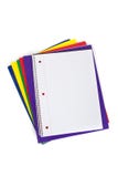 Carpetas de la escuela con un cuaderno en blanco imagen de archivo Carpetas de la escuela con un cuaderno en blanco imagen de archivo