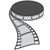 Carretel antiquado do filme na perspectiva, isolada ilustração stock Carretel antiquado do filme na perspectiva, isolada ilustração stock