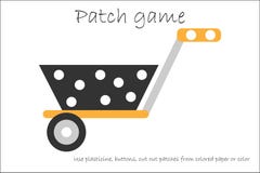 Carretilla del juego del remiendo de la educación para que niños desarrollen las capacidades de motor, remiendos del plasticine d ilustración del vector Carretilla del juego del remiendo de la educación para que niños desarrollen las capacidades de motor, remiendos del plasticine d ilustración del vector
