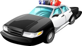 Carro de polícia dos desenhos animados ilustração do vetor Carro de polícia dos desenhos animados ilustração do vetor