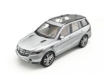 Carro de prata luxuoso genérico de SUV isolado no branco foto de stock royalty free Carro de prata luxuoso genérico de SUV isolado no branco foto de stock royalty free