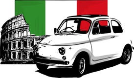 carro italiano do vintage 60s isolado no fundo branco ilustração royalty free carro italiano do vintage 60s isolado no fundo branco ilustração royalty free