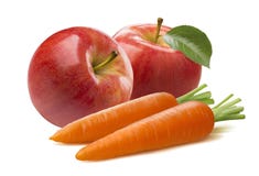 Carrot red apple composition isolated on white background royalty free stock images Carrot red apple composition isolated on white background royalty free stock images