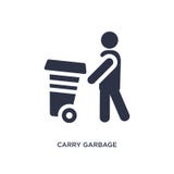 carry garbage icon on white background. Simple element illustration from behavior concept royalty free illustration carry garbage icon on white background. Simple element illustration from behavior concept royalty free illustration