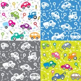 Cars on the road. Seamless kids pattern set. Stock Photography Cars on the road. Seamless kids pattern set. Stock Photography