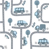 Cars on the road. Seamless pattern. Royalty Free Stock Photo Cars on the road. Seamless pattern. Royalty Free Stock Photo