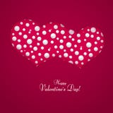Carta con un paio dei cuori fatti dal simbolo delle perle del testo di matrimonio e di amore del modello felice di San Valentino illustrazione vettoriale Carta con un paio dei cuori fatti dal simbolo delle perle del testo di matrimonio e di amore del modello felice di San Valentino illustrazione vettoriale