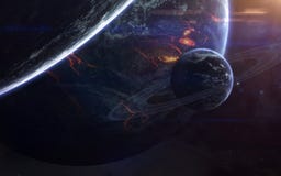 Carta da parati dello spazio della fantascienza, pianeti incredibilmente bei, galassie Elementi di questa immagine ammobiliati da immagini stock Carta da parati dello spazio della fantascienza, pianeti incredibilmente bei, galassie Elementi di questa immagine ammobiliati da immagini stock