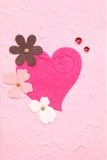 Carta del gelso con cuore ed il fiore fotografie stock Carta del gelso con cuore ed il fiore fotografie stock