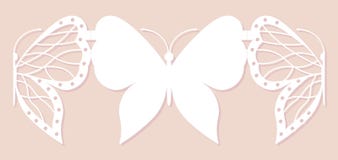 Carta dell'invito, decorazione di nozze, elemento di progettazione Taglio elegante del laser della farfalla Illustrazione di vett Fotografia Stock Carta dell'invito, decorazione di nozze, elemento di progettazione Taglio elegante del laser della farfalla Illustrazione di vett Fotografia Stock