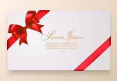 Carta di regalo con l'arco ed il nastro rossi Illustrazione di vettore Immagine Stock Carta di regalo con l'arco ed il nastro rossi Illustrazione di vettore Immagine Stock