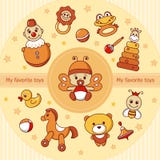 Carta di vettore con le icone variopinte del bambino royalty illustrazione gratis Carta di vettore con le icone variopinte del bambino royalty illustrazione gratis