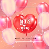 Cartaz feliz da tipografia do dia de Valentim com texto escrito à mão da caligrafia ilustração royalty free Cartaz feliz da tipografia do dia de Valentim com texto escrito à mão da caligrafia ilustração royalty free