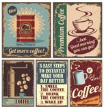 Cartazes do café do vintage e sinais do metal ilustração royalty free Cartazes do café do vintage e sinais do metal ilustração royalty free