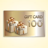 Carte cadeaux d'or abstraite de vecteur avec des boîtes illustration stock Carte cadeaux d'or abstraite de vecteur avec des boîtes illustration stock