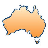 Carte couleur d'Australie illustration stock Carte couleur d'Australie illustration stock