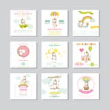 Carte de douche de chéri Carte de bébé d'arrivée Bébé Unicorn Girl illustration stock Carte de douche de chéri Carte de bébé d'arrivée Bébé Unicorn Girl illustration stock