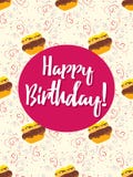 Carte de joyeux anniversaire avec le gâteau illustration stock Carte de joyeux anniversaire avec le gâteau illustration stock