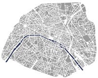 Carte de la ville de Paris, France illustration libre de droits Carte de la ville de Paris, France illustration libre de droits