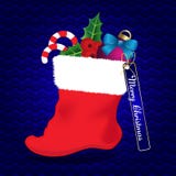 Carte de Noël avec la chaussette illustration stock Carte de Noël avec la chaussette illustration stock