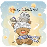 Carte de Noël de salutation avec Teddy Bear illustration stock Carte de Noël de salutation avec Teddy Bear illustration stock