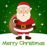 Carte de Noël verte Santa Claus illustration stock Carte de Noël verte Santa Claus illustration stock
