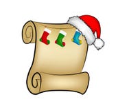 Carte de papier de rouleau de Noël avec des chaussettes de chapeau, de chapeau et de Noël de Santa Illustration de vecteur sur le Photo stock Carte de papier de rouleau de Noël avec des chaussettes de chapeau, de chapeau et de Noël de Santa Illustration de vecteur sur le Photo stock