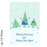 Carte de voeux avec les arbres de Noël drôles mignons Joyeux Noël et bonne année Photo stock Carte de voeux avec les arbres de Noël drôles mignons Joyeux Noël et bonne année Photo stock