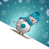 carte de voeux de Noël de bonhomme de neige du ski 3d Images stock carte de voeux de Noël de bonhomme de neige du ski 3d Images stock