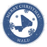 Carte du Mali Joyeux Noël Mali Stamp de vintage illustration libre de droits Carte du Mali Joyeux Noël Mali Stamp de vintage illustration libre de droits