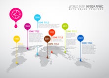 Carte du monde avec des marques d'indicateur