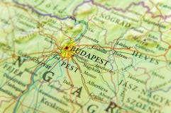 Carte géographique de pays européen Hongrie avec la ville de Budapest photo libre de droits Carte géographique de pays européen Hongrie avec la ville de Budapest photo libre de droits
