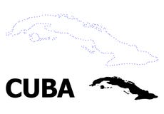 Carte pointill?e par d?coupe de vecteur du Cuba avec le nom illustration de vecteur Carte pointill?e par d?coupe de vecteur du Cuba avec le nom illustration de vecteur