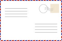 Carte postale de cru Vieux descripteur Rétro enveloppe de par avion avec le timbre illustration stock Carte postale de cru Vieux descripteur Rétro enveloppe de par avion avec le timbre illustration stock