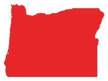 Carte rouge d'État de l'Oregon des USA illustration libre de droits Carte rouge d'État de l'Oregon des USA illustration libre de droits