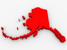 Carte rouge Etats-Unis Amérique d'état de l'abrégé sur 3D de l'Alaska illustration libre de droits Carte rouge Etats-Unis Amérique d'état de l'abrégé sur 3D de l'Alaska illustration libre de droits