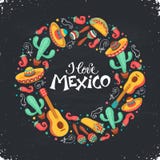 Cartel de Hola México Imagen de archivo libre de regalías Cartel de Hola México Imagen de archivo libre de regalías