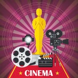 Cartel del cine con el premio ilustración del vector Cartel del cine con el premio ilustración del vector